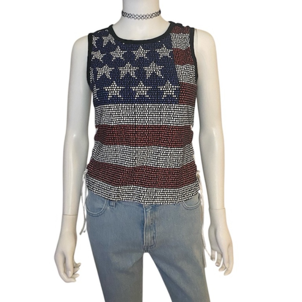Self Esteem- Patriotic Flag Tank Top
